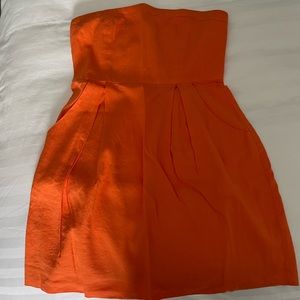 Theory Tyrah Linen Strapless Mini Dress